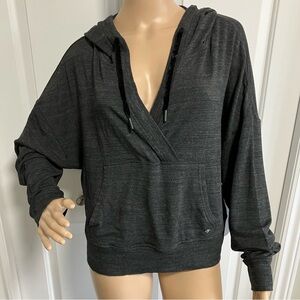 NEW | Diadora | loose fit v-neck deep plunge long sleeve gray sweater